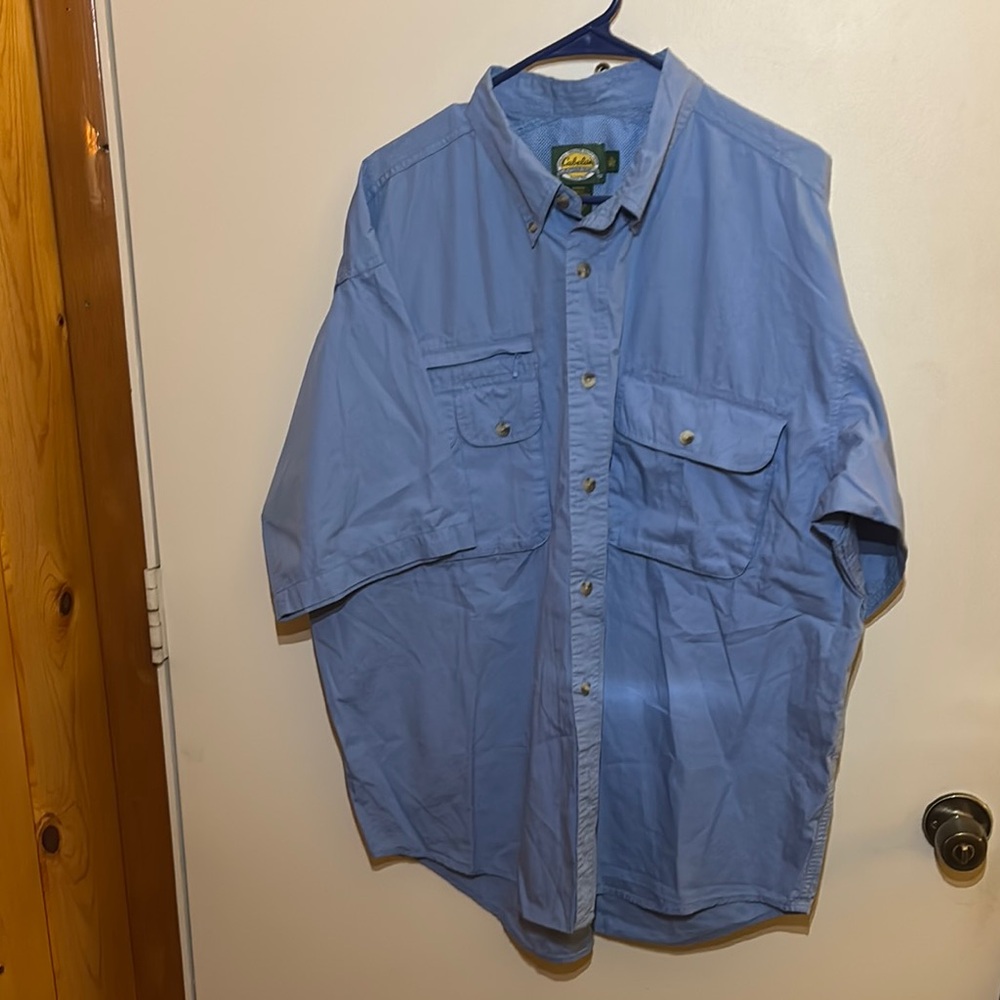 Cabela’s Blue Casual Button Down Shirt Relaxed Fit XL